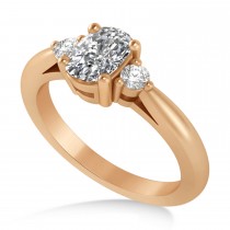 Cushion Lab Grown Diamond Three-Stone Engagement Ring 14k Rose Gold (1.14ct)