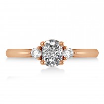 Cushion Lab Grown Diamond Three-Stone Engagement Ring 14k Rose Gold (1.14ct)
