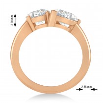 Oval/Pear Lab Grown Diamond Toi et Moi Ring 18k Rose Gold (4.50ct)
