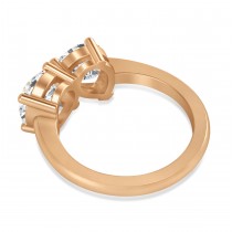 Round/Pear Moissanite Toi et Moi Ring 14k Rose Gold (4.00ct)