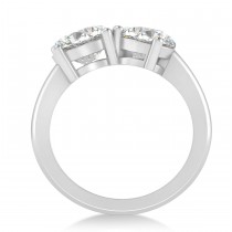 Round/Pear Moissanite Toi et Moi Ring 18k White Gold (4.00ct)