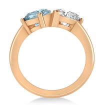 Pear/Pear Diamond & Aquamarine Toi et Moi Ring 18k Rose Gold (4.00ct)