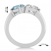 Pear/Pear Diamond & Aquamarine Toi et Moi Ring 18k White Gold (4.00ct)