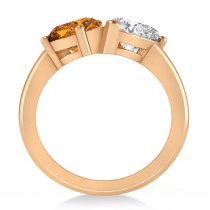 Pear/Pear Diamond & Citrine Toi et Moi Ring 14k Rose Gold (4.00ct)