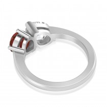 Pear/Pear Diamond & Garnet Toi et Moi Ring 14k White Gold (4.00ct)