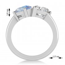 Pear/Pear Diamond & Moonstone Toi et Moi Ring 18k White Gold (4.00ct)