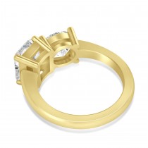 Emerald/Round Diamond Toi et Moi Ring 18k Yellow Gold (4.50ct)