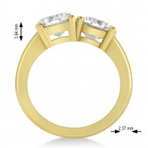 Emerald/Round Diamond Toi et Moi Ring 18k Yellow Gold (4.50ct)