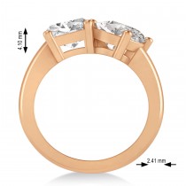 Emerald/Oval Moissanite Toi et Moi Ring 18k Rose Gold (5.50ct)