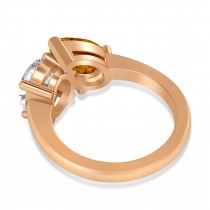 Pear/Oval Diamond & Citrine Toi et Moi Ring 14k Rose Gold (6.00ct)