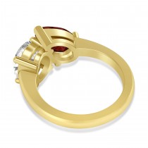Pear/Oval Diamond & Garnet Toi et Moi Ring 14k Yellow Gold (6.00ct)