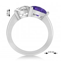 Pear/Oval Diamond & Tanzanite Toi et Moi Ring 18k White Gold (6.00ct)