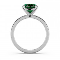 Emerald Solitaire Engagement Ring 14K White Gold (3.00ct)