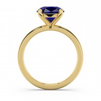 Blue Sapphire Solitaire Engagement Ring 14K Yellow Gold (3.50ct)