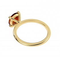 Lab Ruby Solitaire Engagement Ring 14K Yellow Gold (3.50ct)