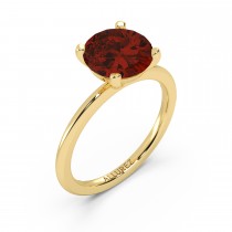 Lab Ruby Solitaire Engagement Ring 14K Yellow Gold (3.50ct)