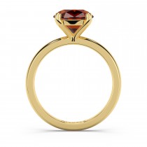 Lab Ruby Solitaire Engagement Ring 14K Yellow Gold (3.50ct)
