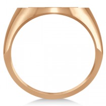 Raised Jewish Star of David Signet Ring for Men 14k Rose Gold