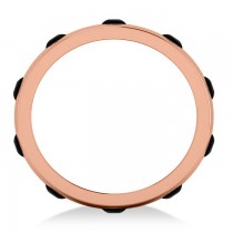 Men's Black Diamond Ring Eternity Wedding Band 14k Rose Gold (1.00ct)