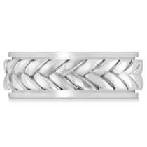 Men's Braided Band Eternity Ring Platinum