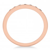 Men's Black Diamond Channel Set Wedding Band 14k Rose Gold (0.49ct)