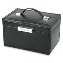 Women's 2 Drawer Genuine Leather Jewelry Box w/ Mirror Travel Case