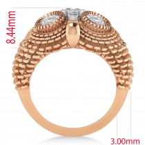Men's Owl Diamond Accented Fashion Ring 14k Rose Gold (0.74ct)