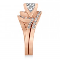 Lab Grown Diamond Accented Tension Set Bridal Set 18k Rose Gold (0.35ct)