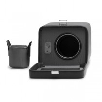 WOLF Windsor Men's Single Watch Winder in Faux Leather with Glass Front Cover
