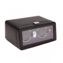WOLF Windsor Double Dual Watch Winder w/ Cover in Black/Purple