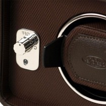 Men's Double Watch Winder in Faux Leather with Glass Front Cover