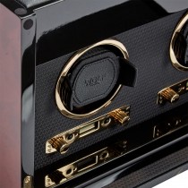 WOLF Savoy Men's Double Watch Winder & Storage Box Glass Cover Key Lock 2 Colors
