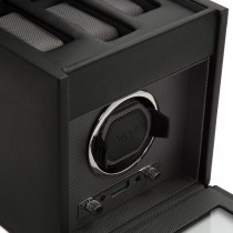 WOLF Viceroy Men's Single Watch Winder 3 Timepiece Storage Faux Leather Glass Door