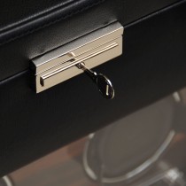 WOLF Roadster Men's Faux Leather Triple Watch Winder w/ Storage Travel Case Lock