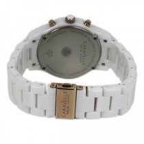 Caravelle Women's White Chronograph Ceramic Watch