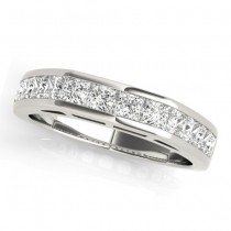 Diamond Princess-cut Channel Wedding Band Palladium 1.20ct