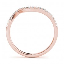 Lab Grown Diamond Contoured Wedding Band 14k Rose Gold 0.17ct