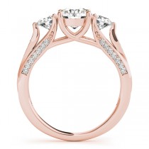 Three Stone Round Bridal Set 14k Rose Gold (1.92ct)