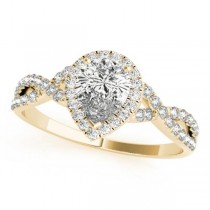 Twisted Pear Diamond Engagement Ring 18k Yellow Gold (1.00ct)