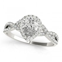 Twisted Pear Diamond Engagement Ring Palladium (1.00ct)