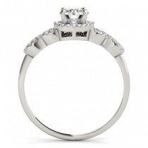 Halo Engagement Ring Setting, 4 Circles of Diamonds 14k W. Gold 0.25ct