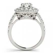 Double Halo Round Cut Diamond Engagement Ring 14k White Gold (2.00ct)