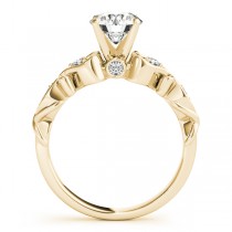 Round Diamond & Heart Engagement Ring Bridal Set 14k Yellow Gold (2.15ct)