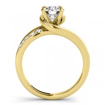 Lab Grown Diamond Swirl Engagement Ring & Band Bridal Set 14k Yellow Gold 0.50ct
