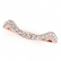 Infinity Diamond Halo Ring & Curved Band Bridal Set 14k R. Gold (1.83ct)