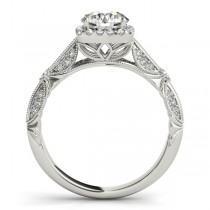 Diamond Square Halo Art Deco Engagement Ring Palladium (1.31ct)