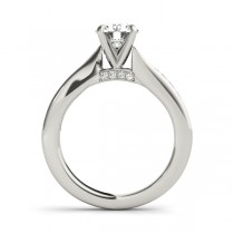 Graduated Diamond Swirl Engagement Ring 14k White Gold (0.28ct)