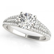 Diamond Three Row Engagement Ring Platinum (1.33ct)