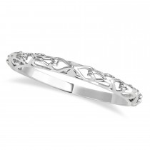 Moissanite & Diamond Antique Style Bridal Set 18k White Gold (0.87ct)