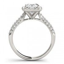 Cushion Cut Diamond Halo Engagement Ring Palladium (2.33ct)